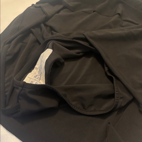 Aquagreen Black Swimdress One Piece SZ L 12/14 one side slit vacay beach  NWT - Picture 7 of 11